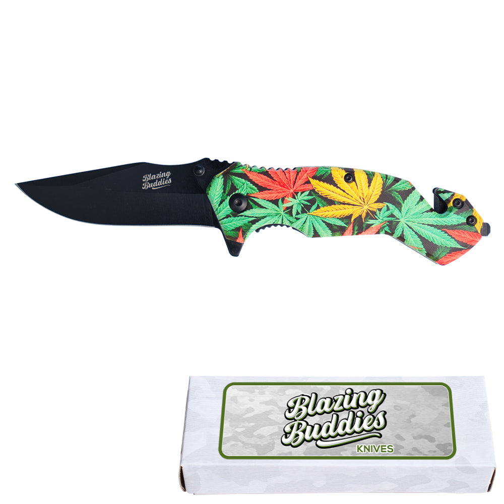 Blazing Buddies Knife Colored Leaves Large