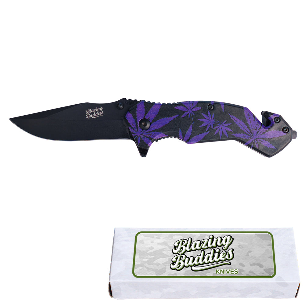 Blazing Buddies Knife Purple Leaves